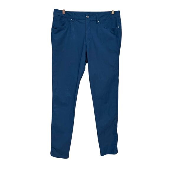 Lululemon ABC Slim-Fit Warpstreme TrousersSize 33 Straight Leg Dark Navy Color - Picture 1 of 7